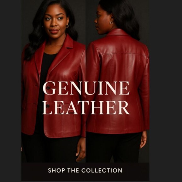 Chadwick’s Red 100% Genuine Leather Plus Size Jacket, Sz. 14P. - Picture 2 of 15